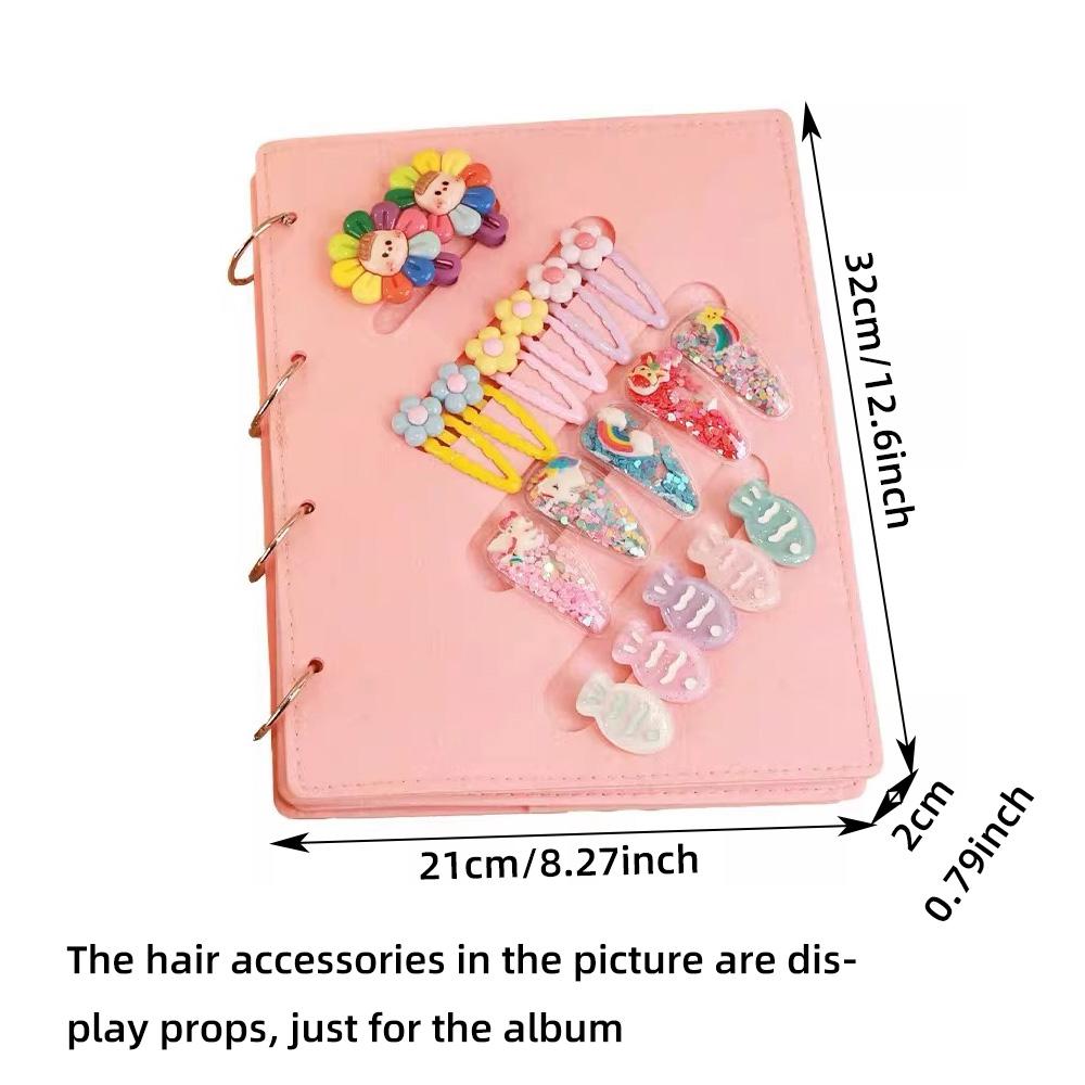 Cute Hair Accessory Storage Book for Kids, Hair Clips and Headbands Display Folder, Foldable Convenient Hairband Organizer Bag