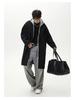 Men's Mid-Length Wool Coat - Dragon & Phoenix Design, Autumn/Winter Korean Style, Thick Windbreaker, Loose Fit, Trendy Brand Lapel Jacket.