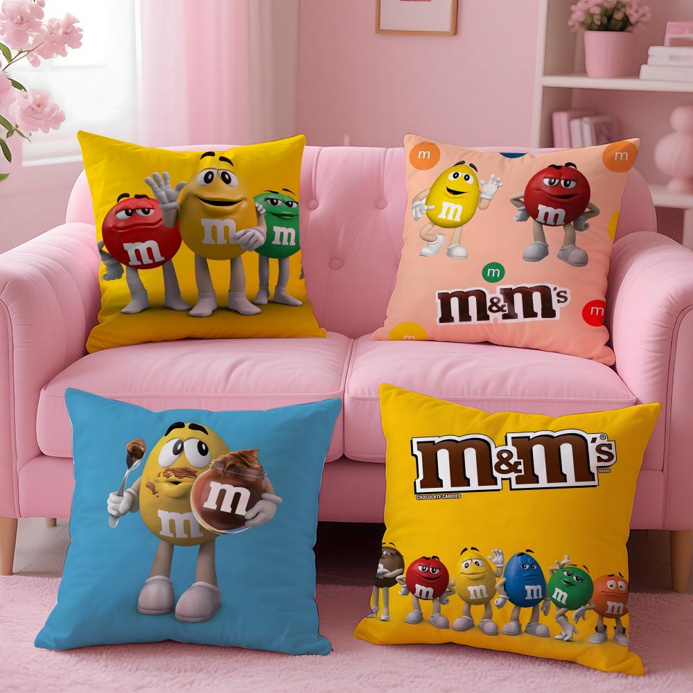 popular M&M's Cushion Cover Comfortable Reversible Pillow Cover Ideal for Car Sofa Bedroom & Beyond