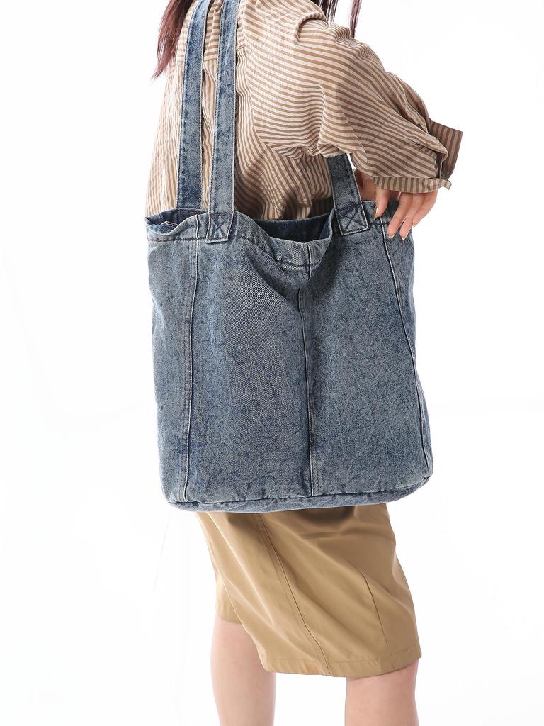 2026 Casual Retro Washed Denim Shoulder Bag, Lightweight, Large Capacity Tote for Daily Commute.
