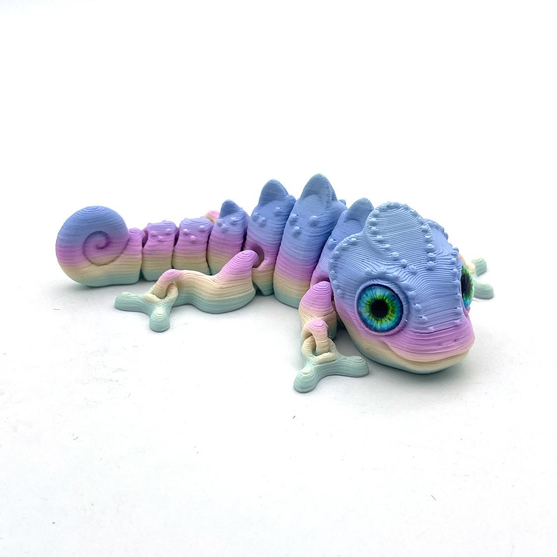 

3D-печать фигурок хамелеонов, многошарнирные подвижные имитационные глаза, игрушка для детей, подарок, украшение гостиной