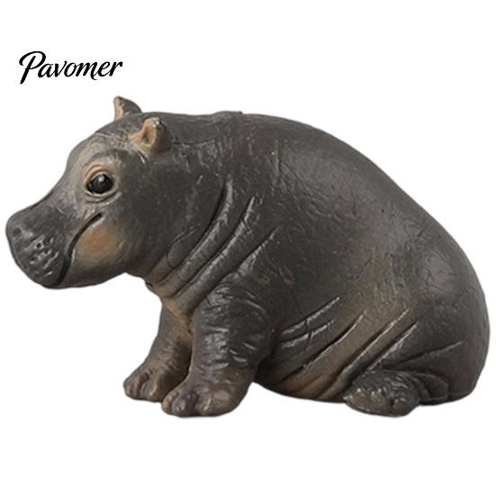 Educational Animal Figure Simulation Hippopotamus Figurine, Lifelike Hippo Statue Sculpture, River Hand Painted Sculpture Horse Model Toy for