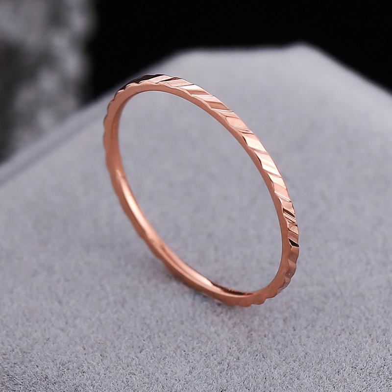Minimalist Titanium Steel Ring Diamond Cut Stainless Steel Couple Ring Fashion Jewelry