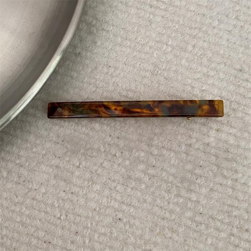 

Милые ацетатные заколки для волос Длинные заколки-автоматы Разноцветные черепаховые Геометрические боковые заколки Женские аксессуары для волос