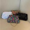 Women's handbag color sparkles single shoulder armpit handbag chain fashion handbag small women