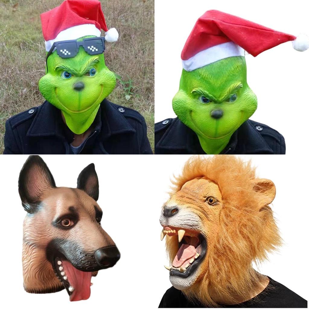 Lustige Tierkopfbedeckung für Halloween Cosplay Latexmaterial Verschiedene Designs Perfekt zum Verkleiden Lustige Requisiten Charaktere)