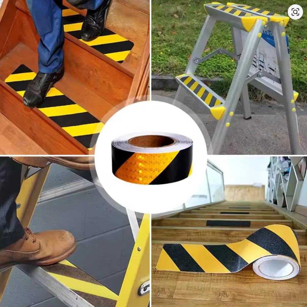 10cm Black Yellow Reflective Tape Road Marking Sticker Safety Warning Mark Self Adhesive Tape Car Sticker Arrow Reflective Tape