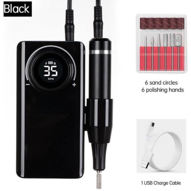35000RPM Rechargeable LCD Nails Tools Pen Gel Nail Polisher Set Multifunctional Portable Electric Nail Drill Machine