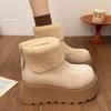 Fur Women Snow Ankle Boots Flats Platform Suede Shoes Winter  Warm Short Plush Cotton Shoes New Brand Sneakers Mujer Botas