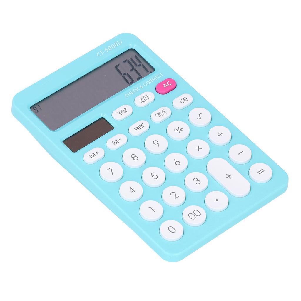 Solar Calculator Solar Battery Dual Power Supply Business Type Candies Color Office Calculator for Student