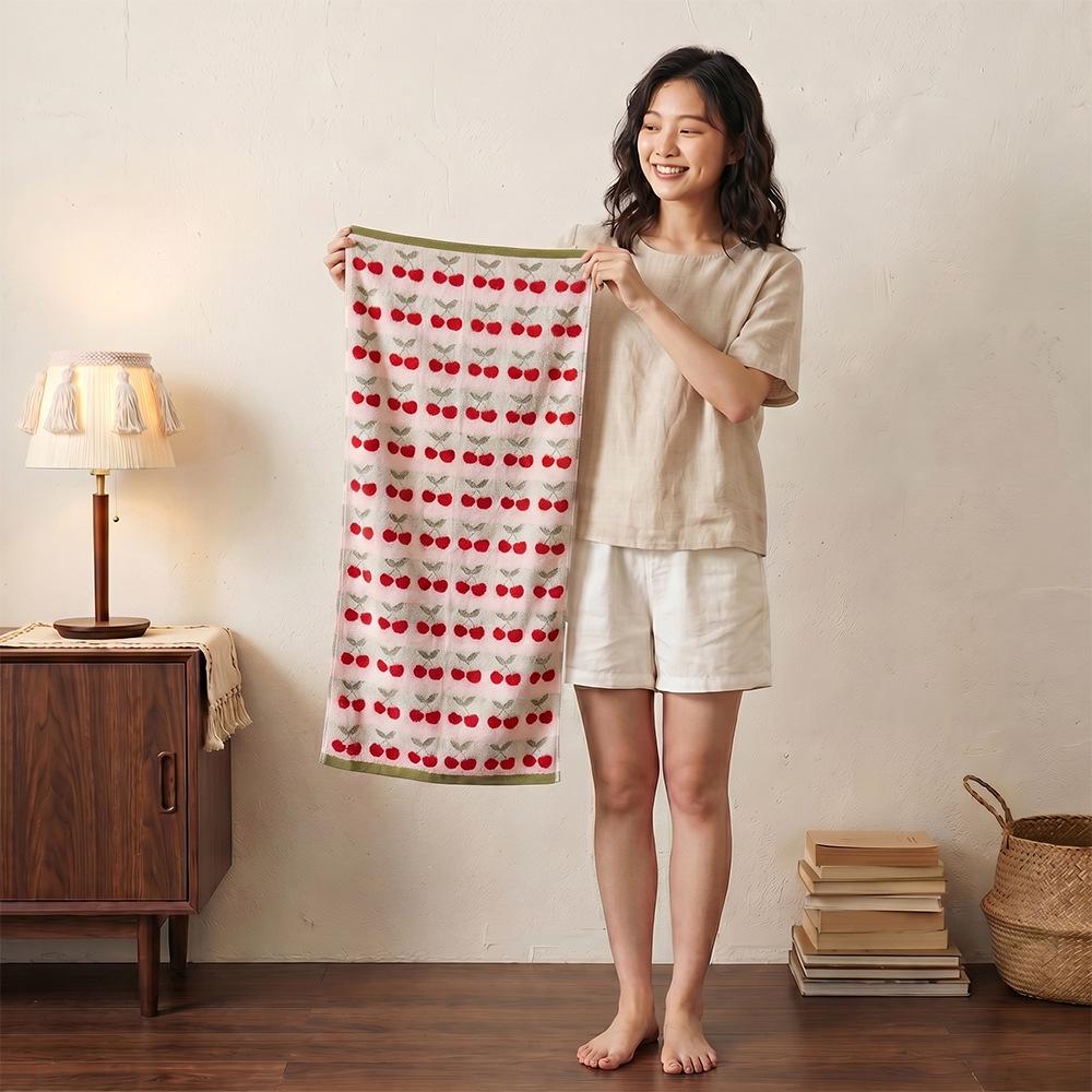 Colorful Polka Dot 100% Cotton Couples' Face Towel, Zero-Twist Yarn-Dyed, Thickened 110g, 35x75cm
