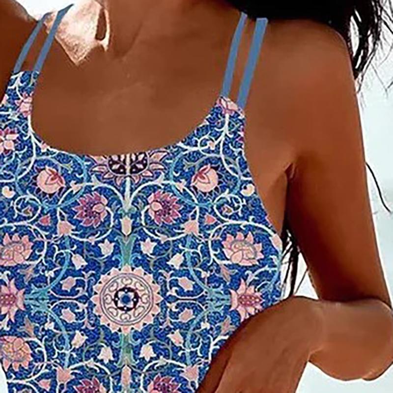 New Summer Swimwear Bikini Set Sexy Print High Waist Bikini 2 Piece Set Women Split Swimsuit Backless Beach Bikini