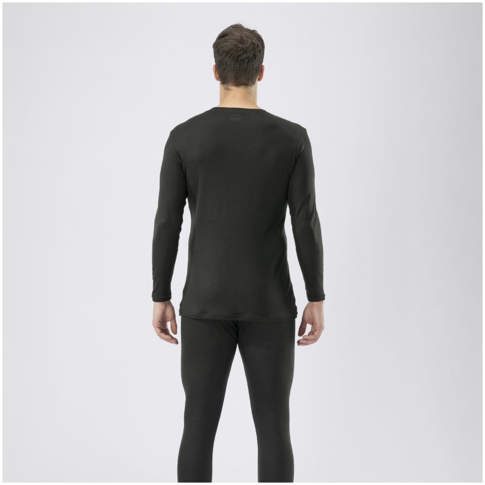 Mizuno Breath Thermo Medium Soft for Daily Crew Neck Long Sleeve Size M Underwear, Heat-Generating Innerwear, Thickness, Use, Shirt, Men's, Black,