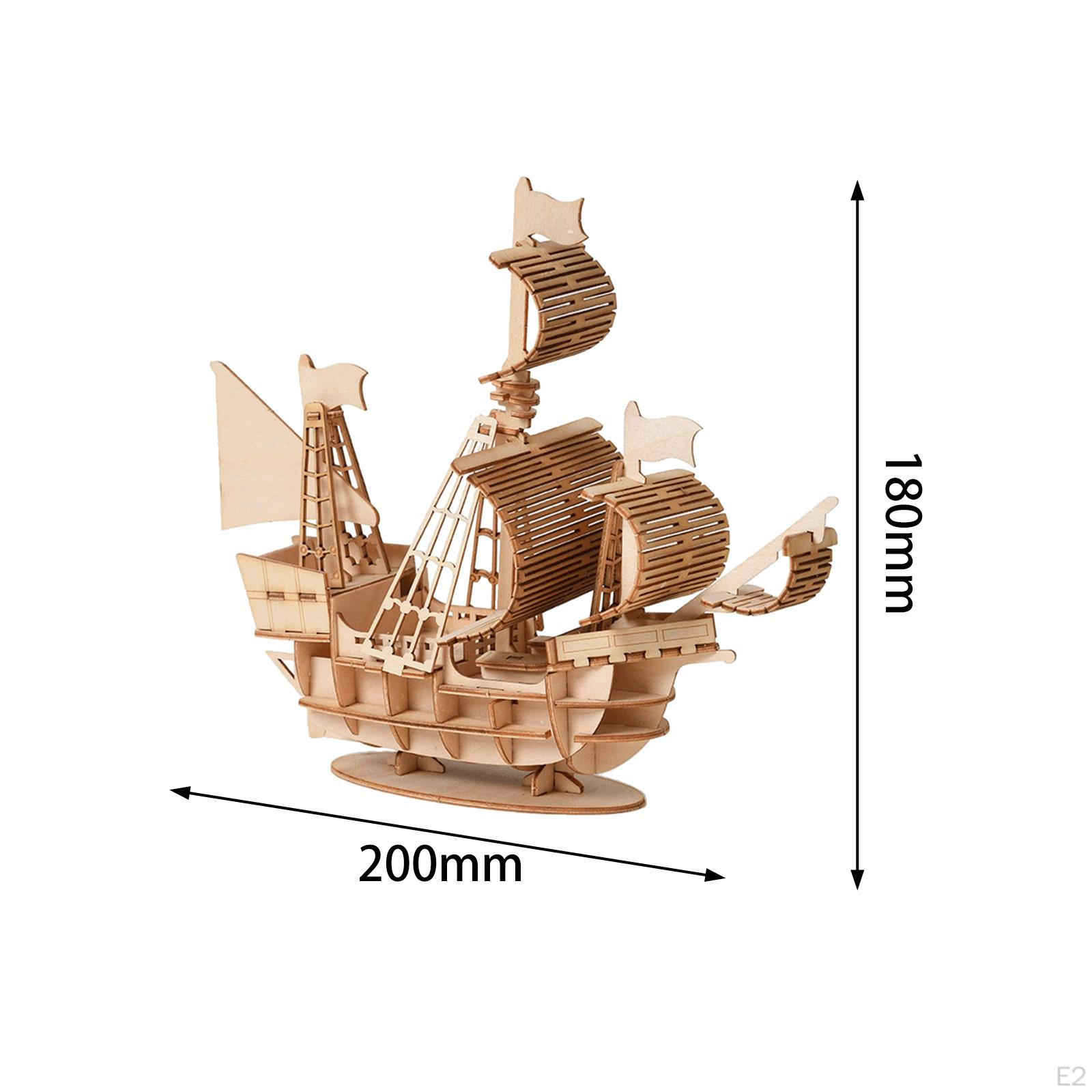 Деревянная 3D головоломка-парусник — фото 3