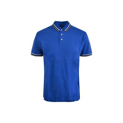 Solid Color Logo Short Sleeve Polo Shirt Men Tops Blue 3K1FL8-1JTKZ-0921