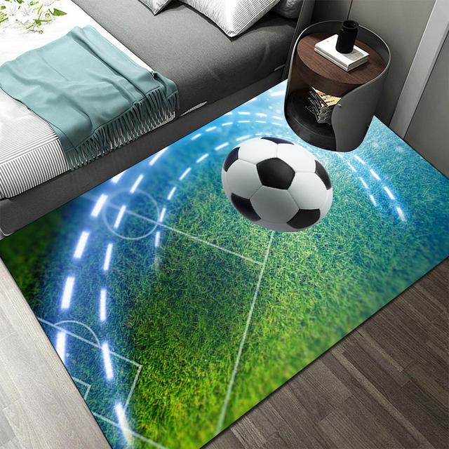 3D-Fußball-Druck-Teppich, Schlafzimmer-Dekoration, Teppich, Zuhause, Wohnzimmer, Dekoration, Küchenmatte, Eltern-Kind-Spiel, Fußball-Bodenteppich