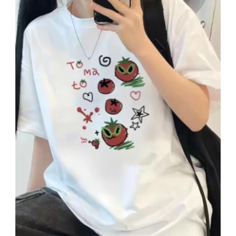 Neues Europäisches Und Amerikanisches Stil Gedrucktes Bequemes Und Atmungsaktives Rundhals Reines Baumwoll-T-Shirt Geeignet Für Sowohl Unisex Als Auch Unisex
