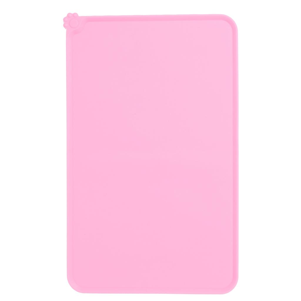 Pet Food Pad Silicone Waterproof Non Slip Bowl Drinking Feeding Mat Placemat for Dog Cat(Red )
