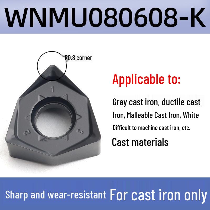 90° Double-Sided Hexagonal WNMU080608 Cutting Inserts for Cross-Border Fast Feed Milling Cutter