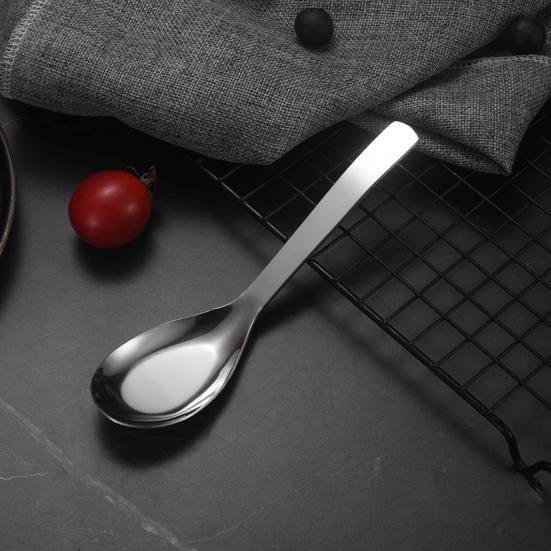 Stainless Steel Soup Spoon with Deep Head Mirror Polished Dessert Eating Spoon Heavy-Duty Tableware for Home Restaurant