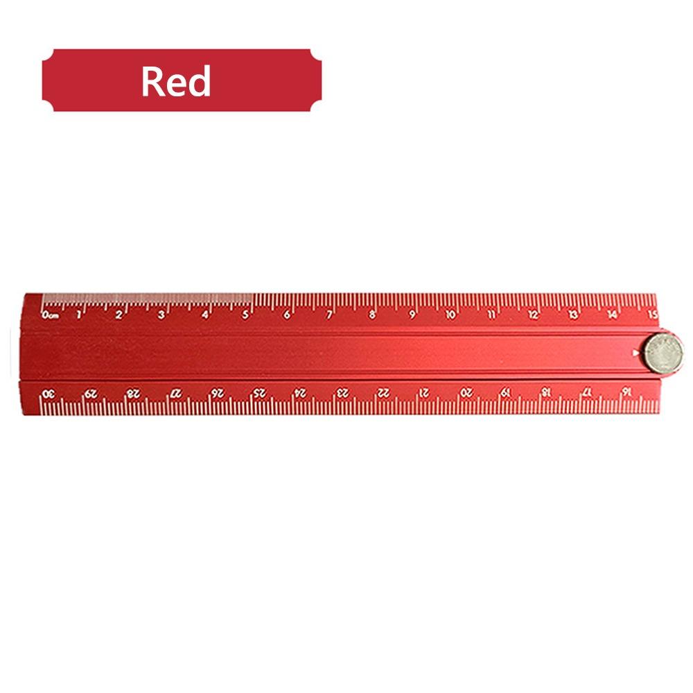 Simplified 30cm Folding Ruler Aluminum Alloy Drawing Measuirng Tool Straight Ruler Multifunctional Stationery Ruler Students