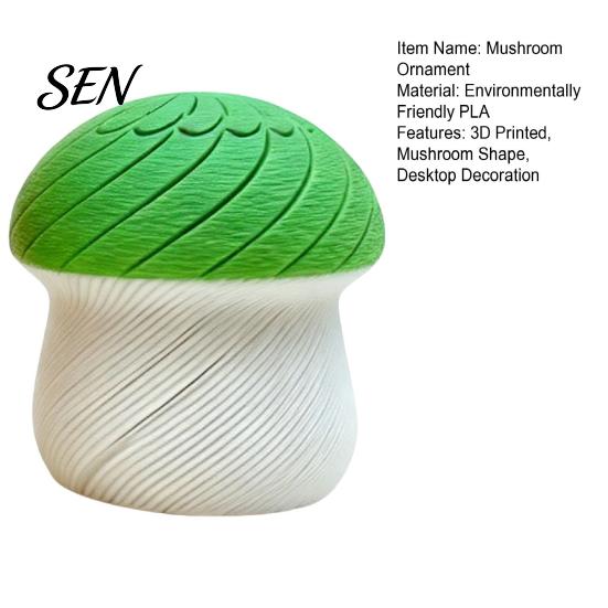 Deformable Mushroom Figurine 3D Printed Slippery Figurine, Rotating Fidget Toy, Twisting Shape Desk Decor for Office and Home Desktop Toy