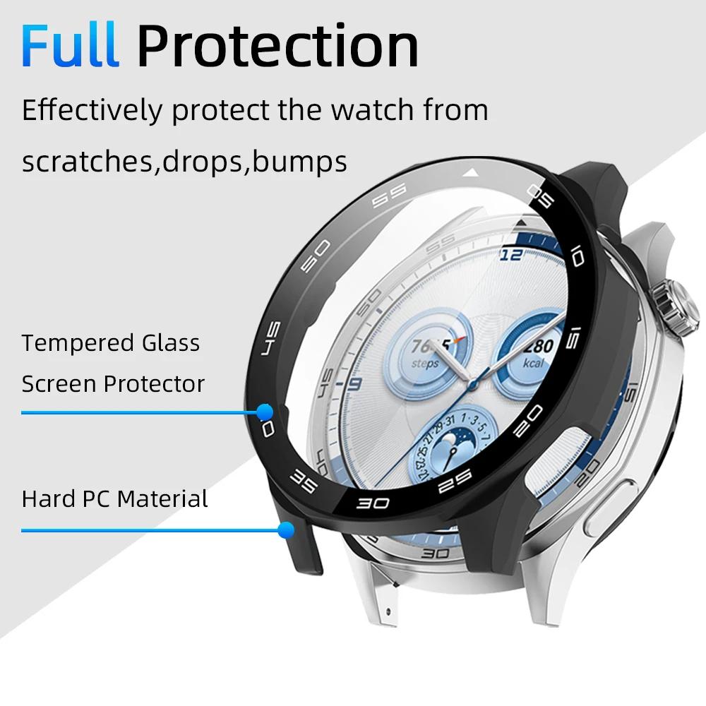 Skal för Huawei Watch GT 5/GT5 Pro 46mm Härdat glas Skärmskydd&Hård PC Skyddande Stötfångare Huawei GT5 Skydd Tillbehör