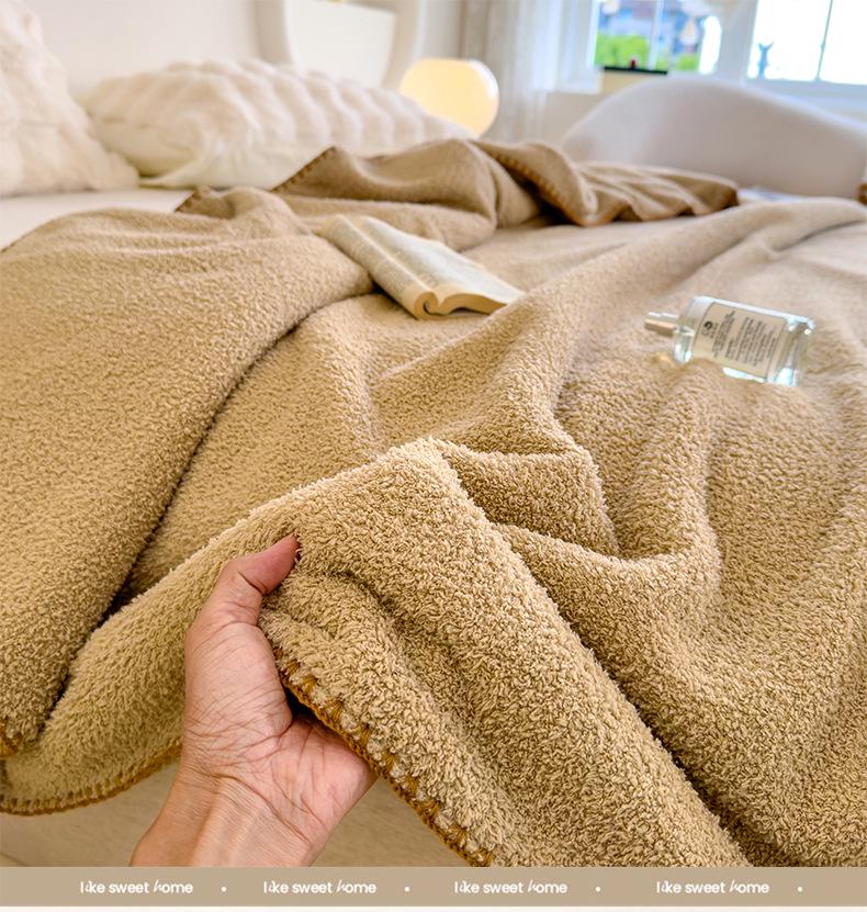 A-Class Lambswool Blanket: Solid Color, Thickened, Autumn/Winter Sofa & Nap Cover
