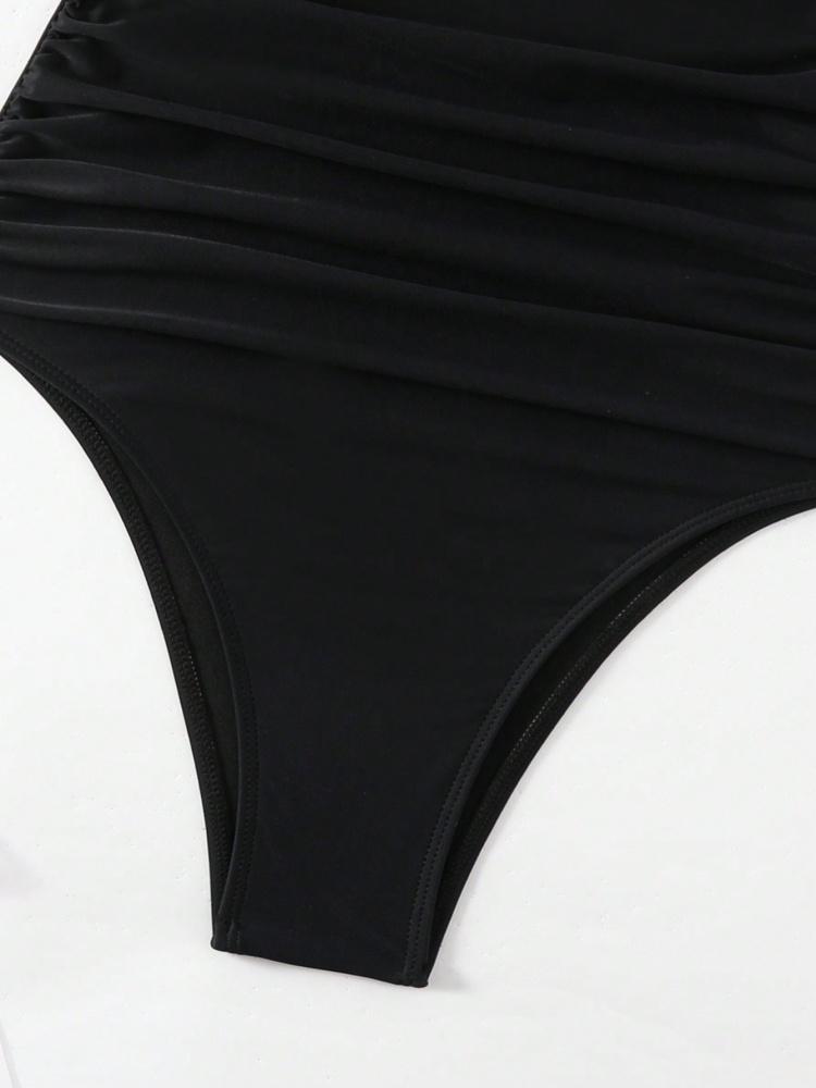 Jednoczęściowy strój kąpielowy damski 2026 Nowy Czarny na ramiączkach z dekoltem V Seksowny Monokini Kostium kąpielowy Letni Bez pleców Strój plażowy Damski