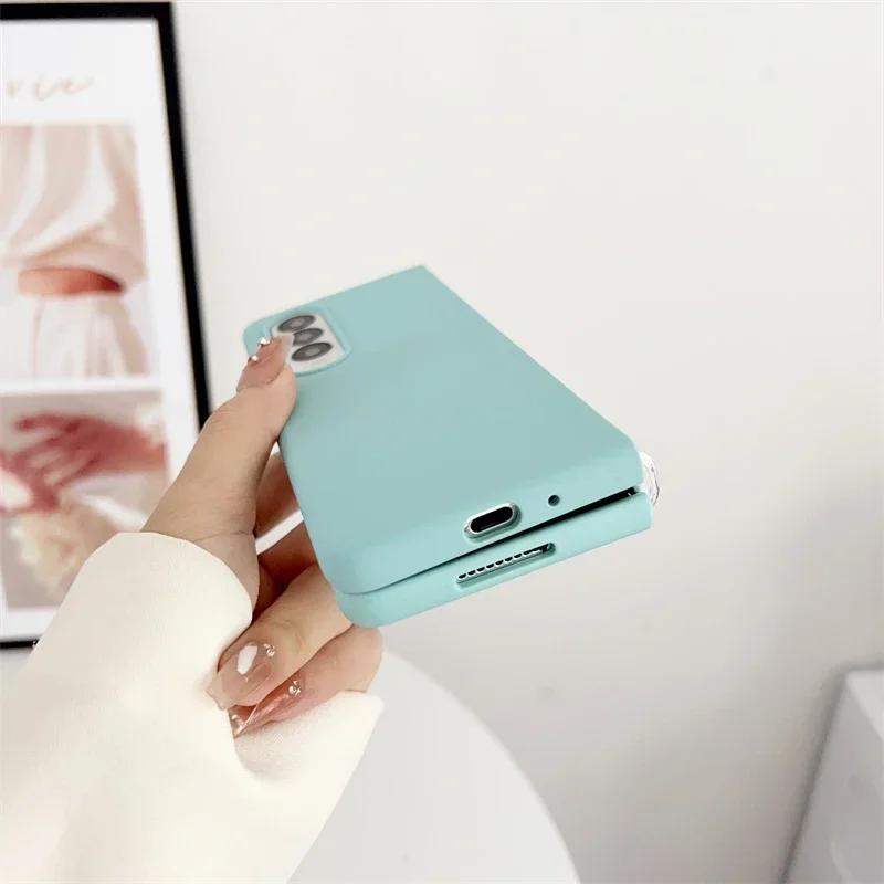 Fashion Soft Liquid Silicone Matte Protect Cases for Samsung Galaxy Z Fold 7 6 5 4 3 5G Anti-Scratch Skin Feel Solid Color Cover