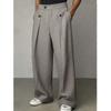 Spring Autumn Fashion Men Casual Suit Pants High Waist Loose Trousers Spring Business Soild Pant