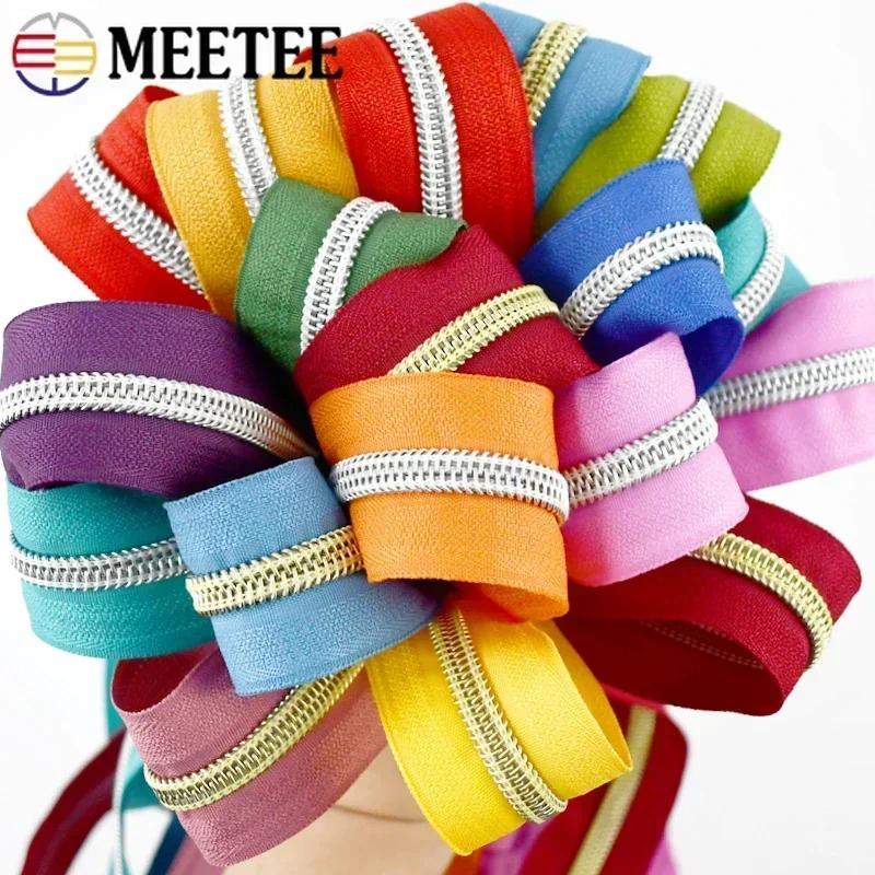 2/3/5/8/10M 5# Nylon Coil Zippers For Bag Clothes DIY Plastic Zipper Tape By The Meter Decorative Zips Repair Sewing Accessories