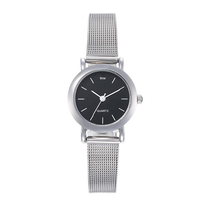 Women's Small Dial Mesh Band Quartz Watch: Stylish & Simple for Students