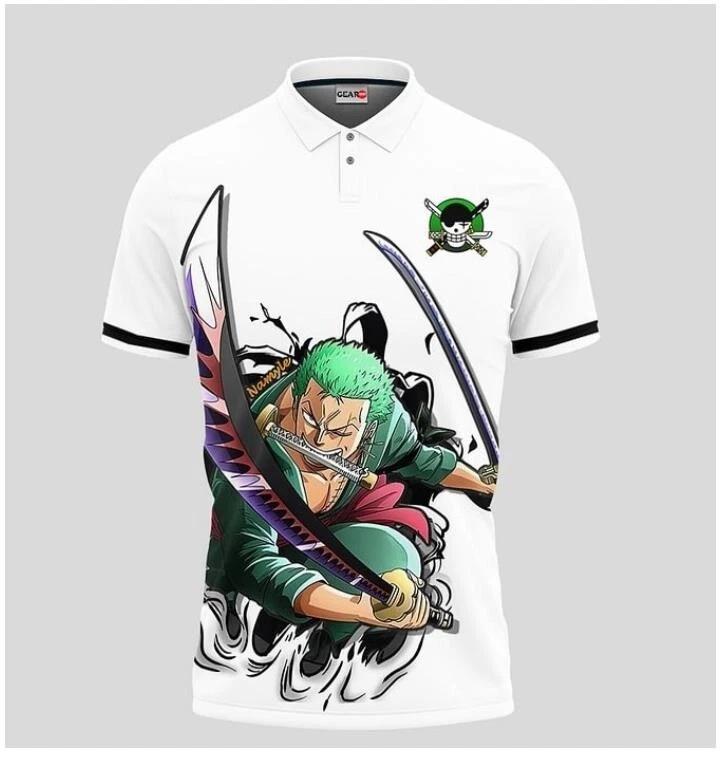 

One Piece Zoro Anime Polo Shirt Polo Shirt Tee Costumes Polyester Unisex 2XL