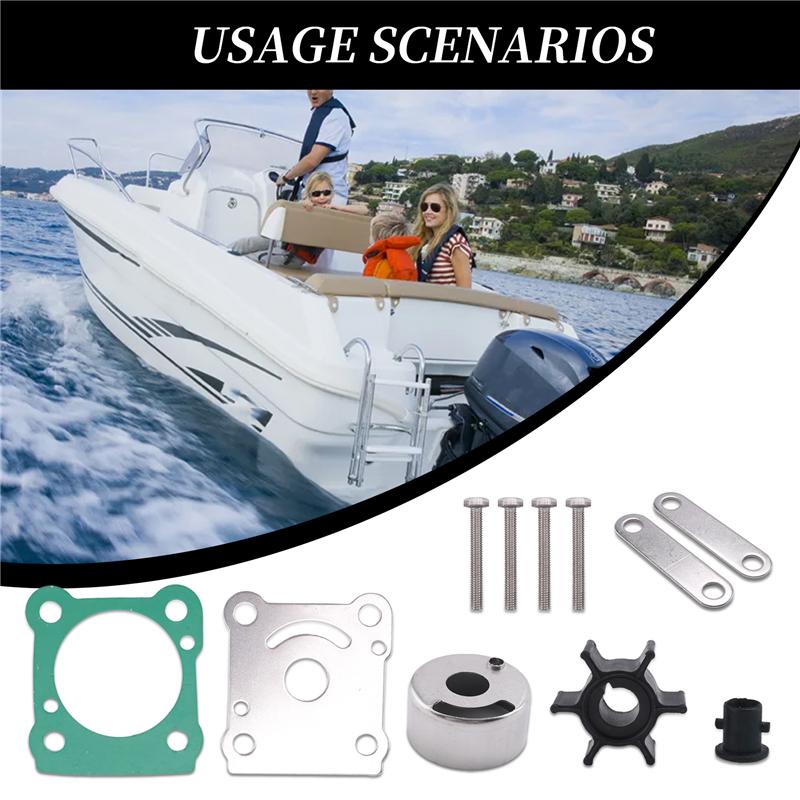 6G1-W0078-A1 Water Pump Impeller Repair Kit For Yamaha Outboards 6 8 HP & Mercury Mariner 6C 6D 8C 11656M 11656T-A99D
