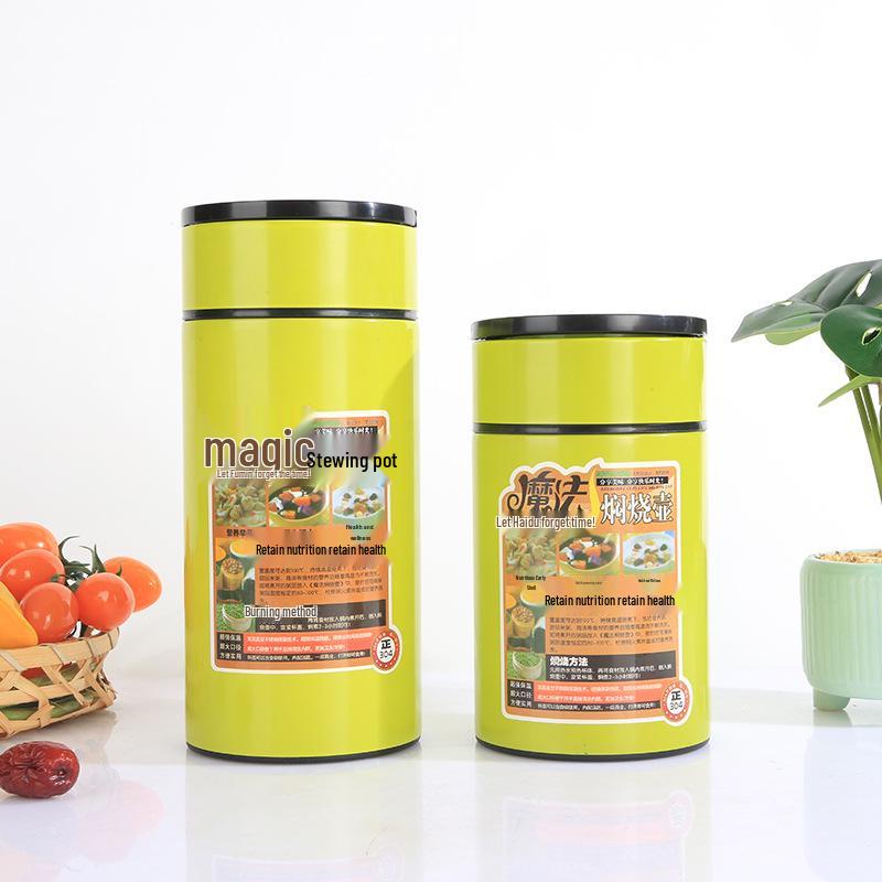 304 Stainless Steel Large Capacity Insulated Double-Layer Food Jar for Outdoor and Household Use
