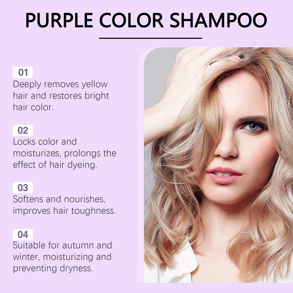EELHOE Purple Shampoo Bleaching Light Gray Hair Silver Hair Special Nourishing Hair Daily Color Protection Cleansing Shampoo 100ml