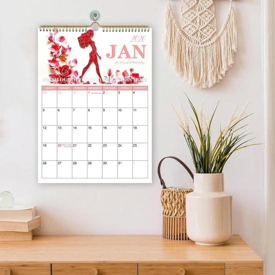 2026 Duvar Takvimi Güzel Zarif Hanımlar için Mizah Duvar Asılı Aylık Takvim Cesur Alıntılarla Kadınlar, Arkadaşlar, İş Arkadaşları için Komik Şaka Hediyesi