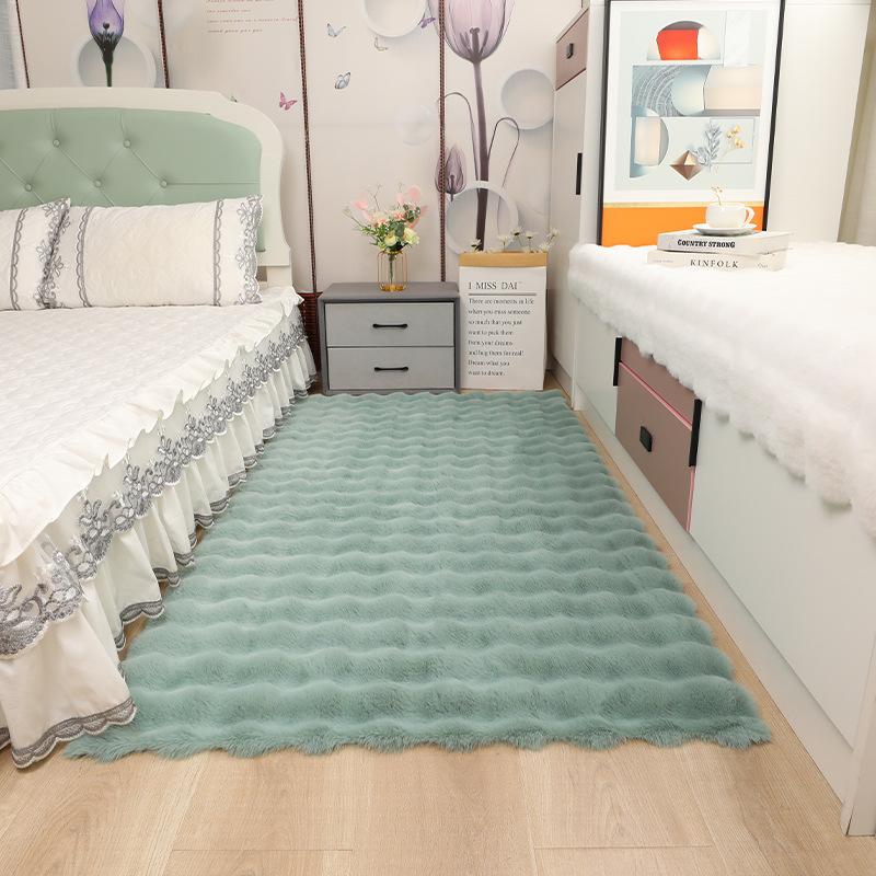 White Fluffy Hall Carpet Modern Living Room Bedroom Home Decor Large Mats Thickened Non-Slip Girl Children's Room Furry Rug