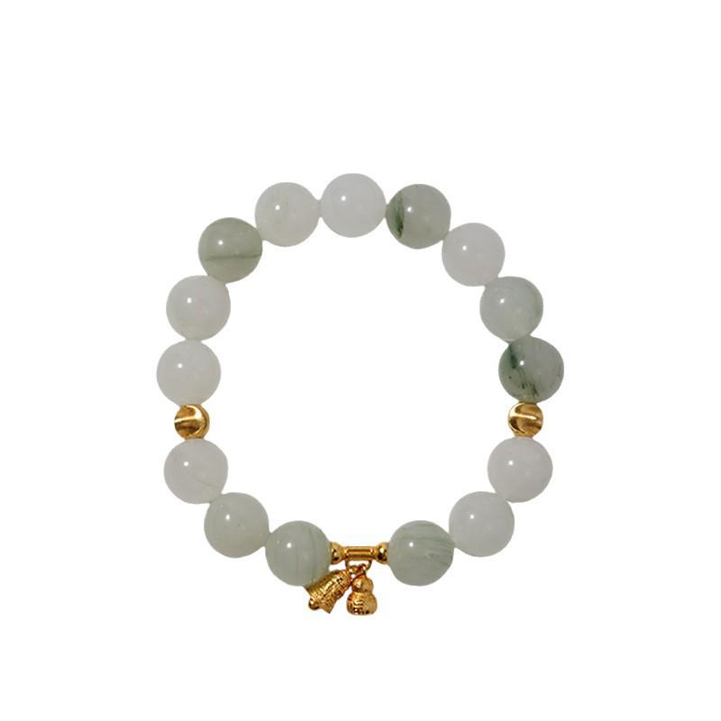 Han Qian'er Silversmith Cat's Eye Beads Tianshan Jadeite Elegant Versatile Fortune Bracelet SC0225
