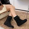 Soft-soled Retro Maillard Stacking Boots Women's New Autumn Platform Short Boots Western Martin Boots