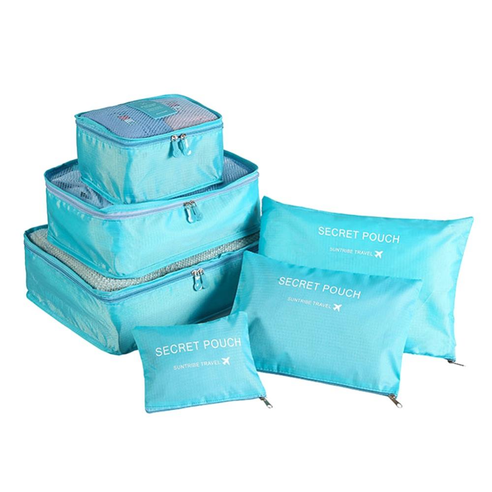 Set 6 buc. Pungi de depozitare pliabile pentru călătorie, portabile, organizator de bagaje pentru pantofi, împachetat haine, geantă de mână ordonată, dulap, poșetă pentru valiză