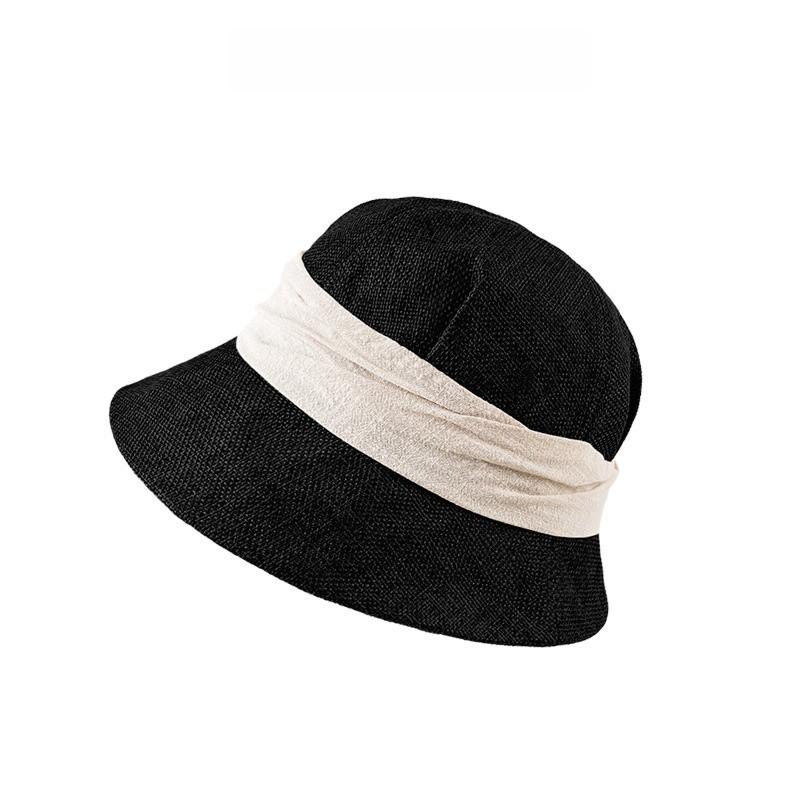Vintage Cotton Linen Fisherman Hat With Wide Brim Sun Protection For Women Summer Casual Wear