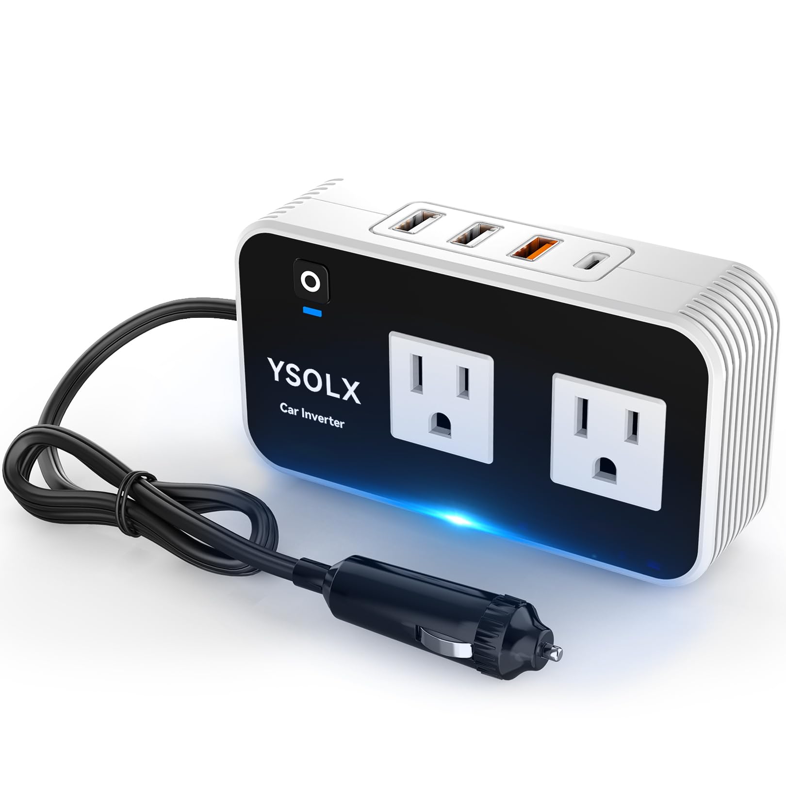 

Inverter, 12 V, 100 V, YSOLX 200 W, Cigarette Lighter Socket, USB Rapid Charging білий