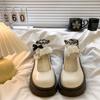 Light Mouth Solid Color Lolita Cute Small Leather Shoes Summer Small Fragrant Temperament Thick Heel Casual Mary Jane Shoes
