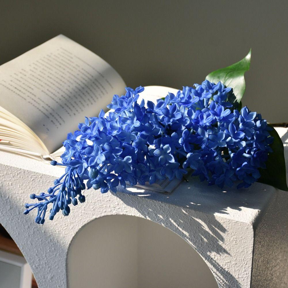 Purple Artificial Faux Plants Pink Plastic Fake Flower Artificial Silicone Lilac Flower Home Decor