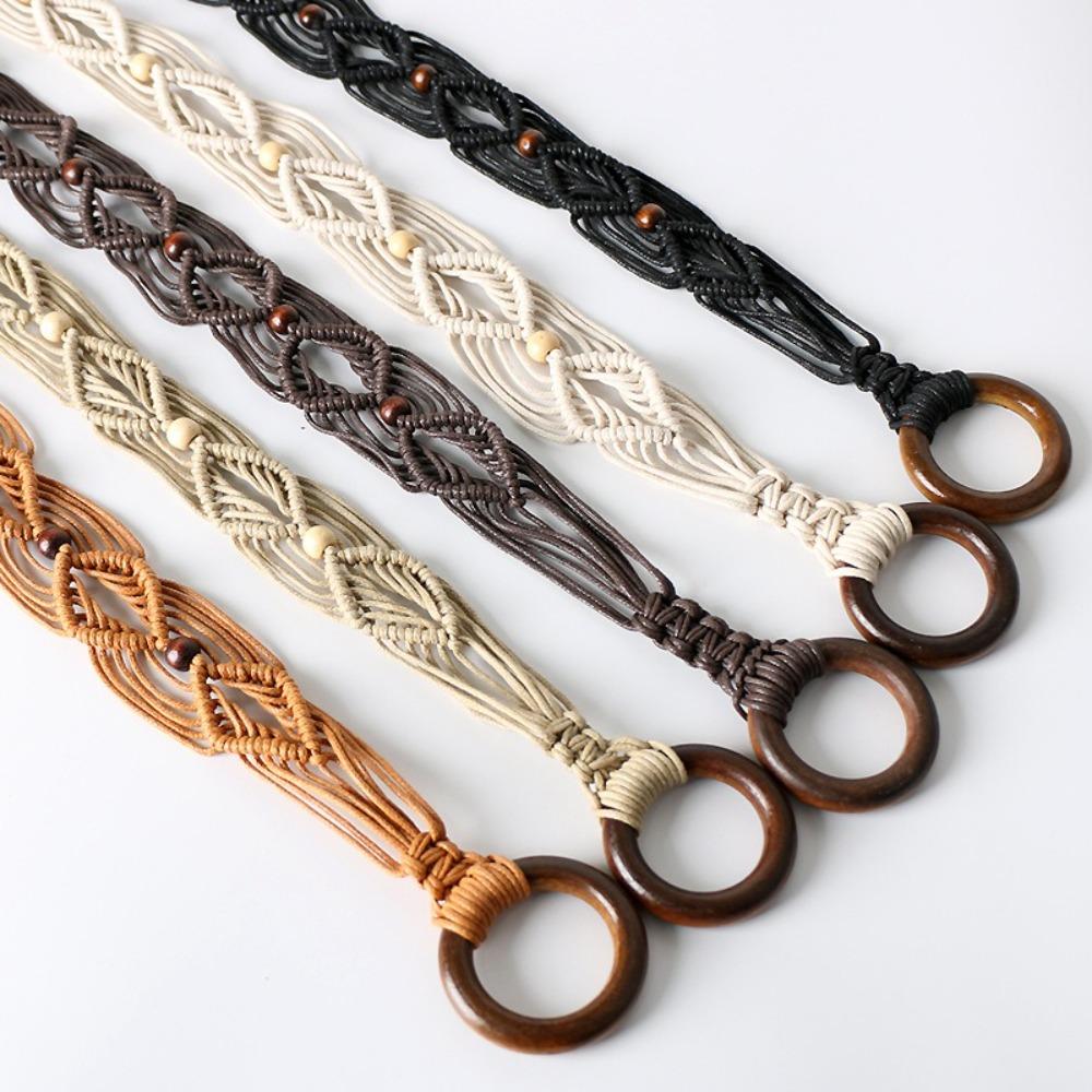 Retro Knotted Tassels Waist Belts Bohemia Style Tie Strap Belt  Dress Waistband Accessories