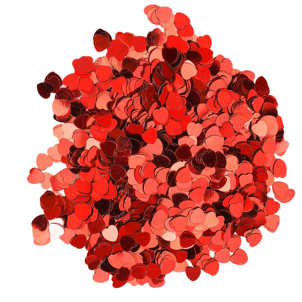 3000Pcs HeartShaped Confetti Wedding Valentine s Day Sequins Sprinkle Part Decoration Supplies(Red )