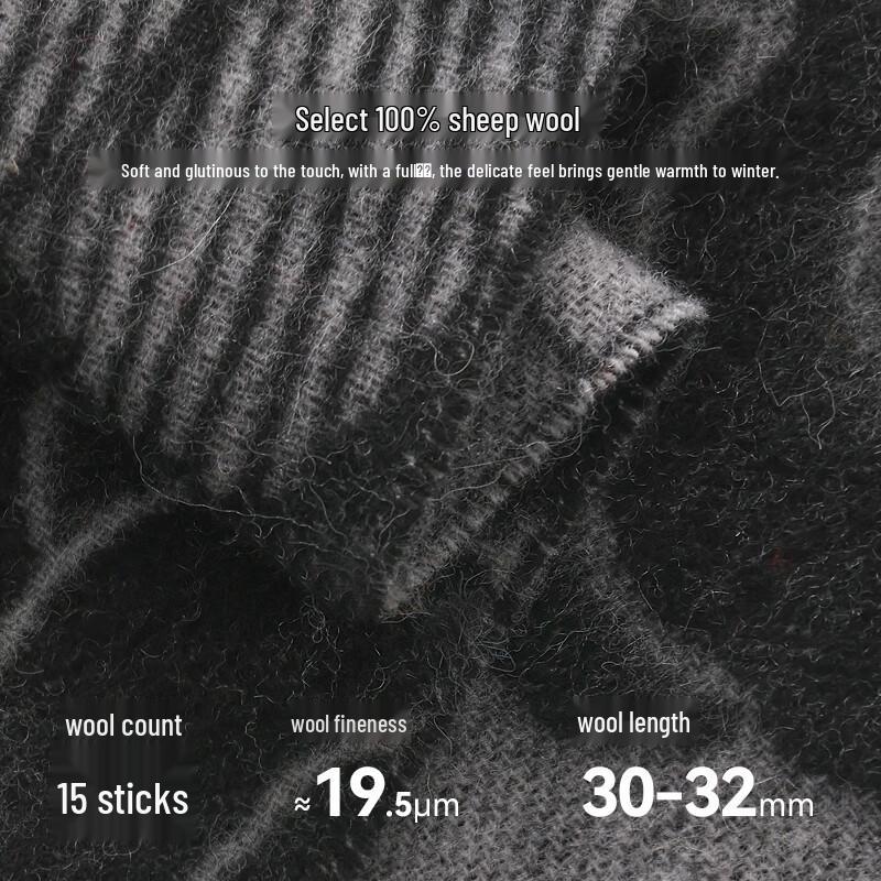 ELLE Women's 100% Merino Wool Jacquard Scarf