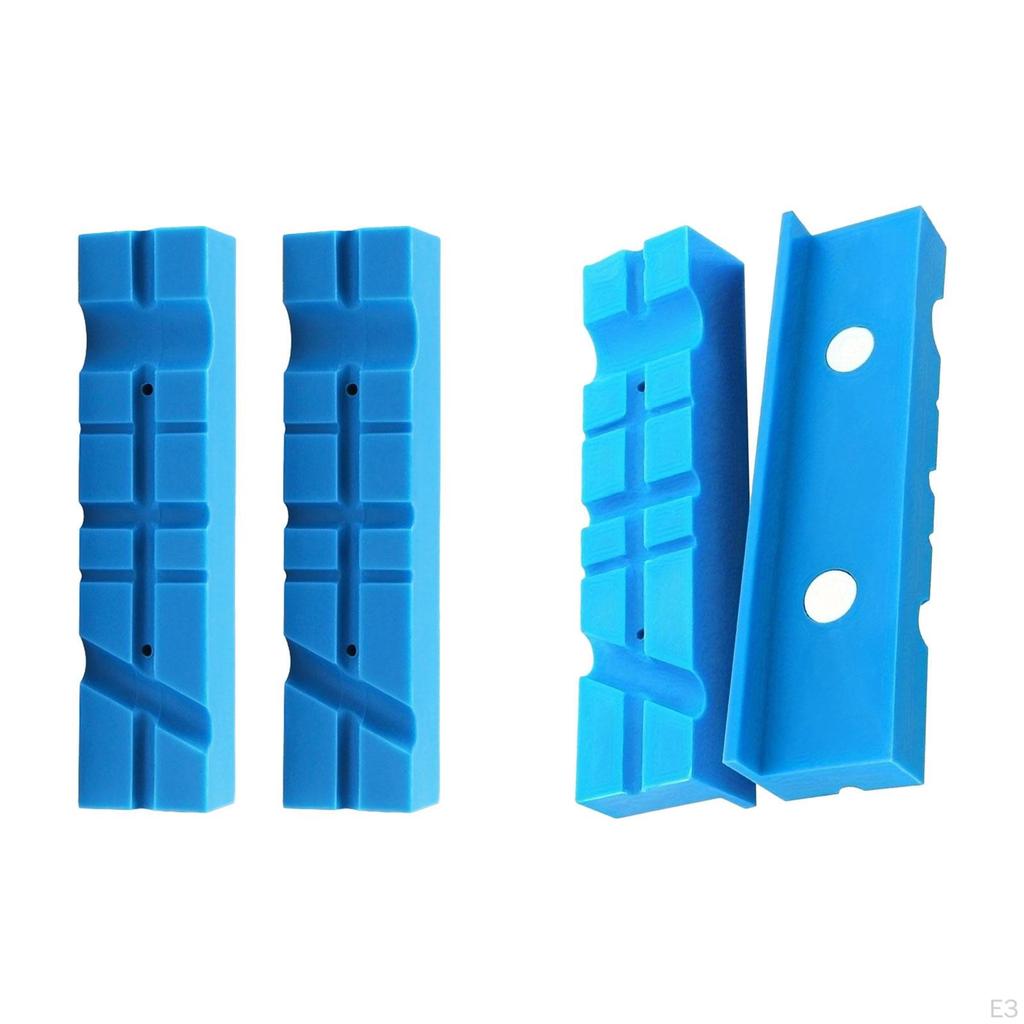 2 Pieces Vise Jaw Pads Bench Covers Multi Groove Textured Inserts for Clamping,
